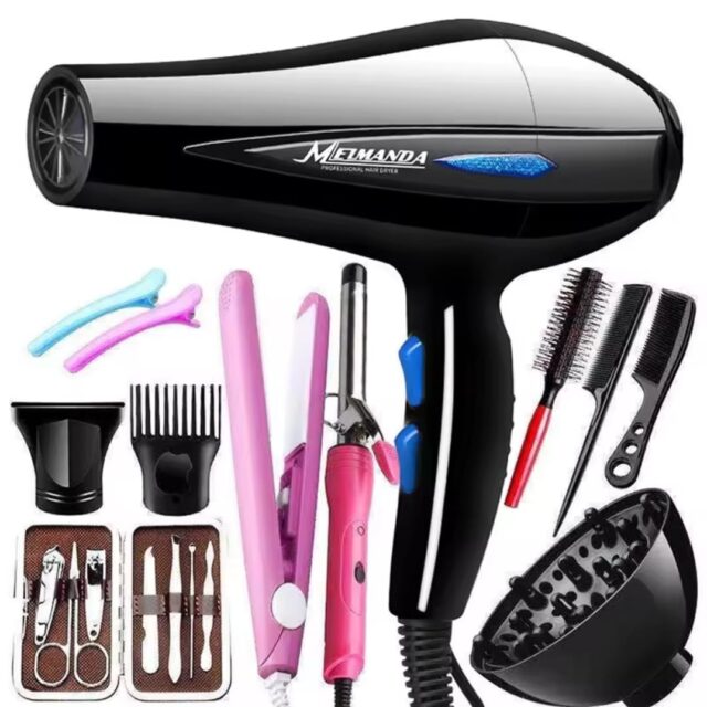 12 PCS PROFESSIONAL BLOW DRY /HAIR DRYER  WITH ACCESSORIES