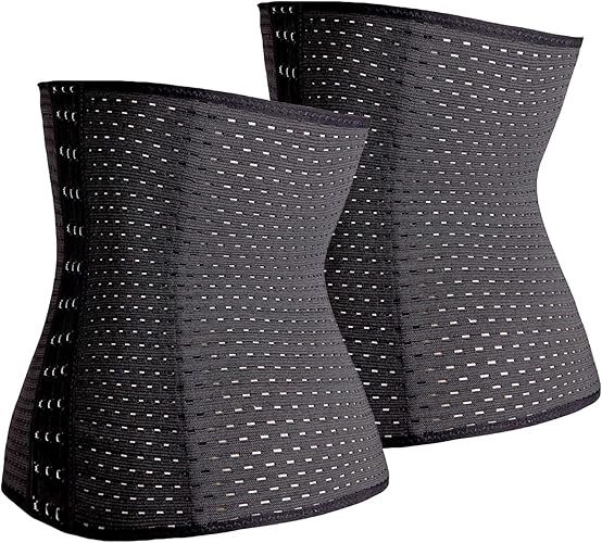 Women's Waist Trainer Corset for Everyday Wear Steel Boned Tummy Control Body Shaper with Adjustable Hooks